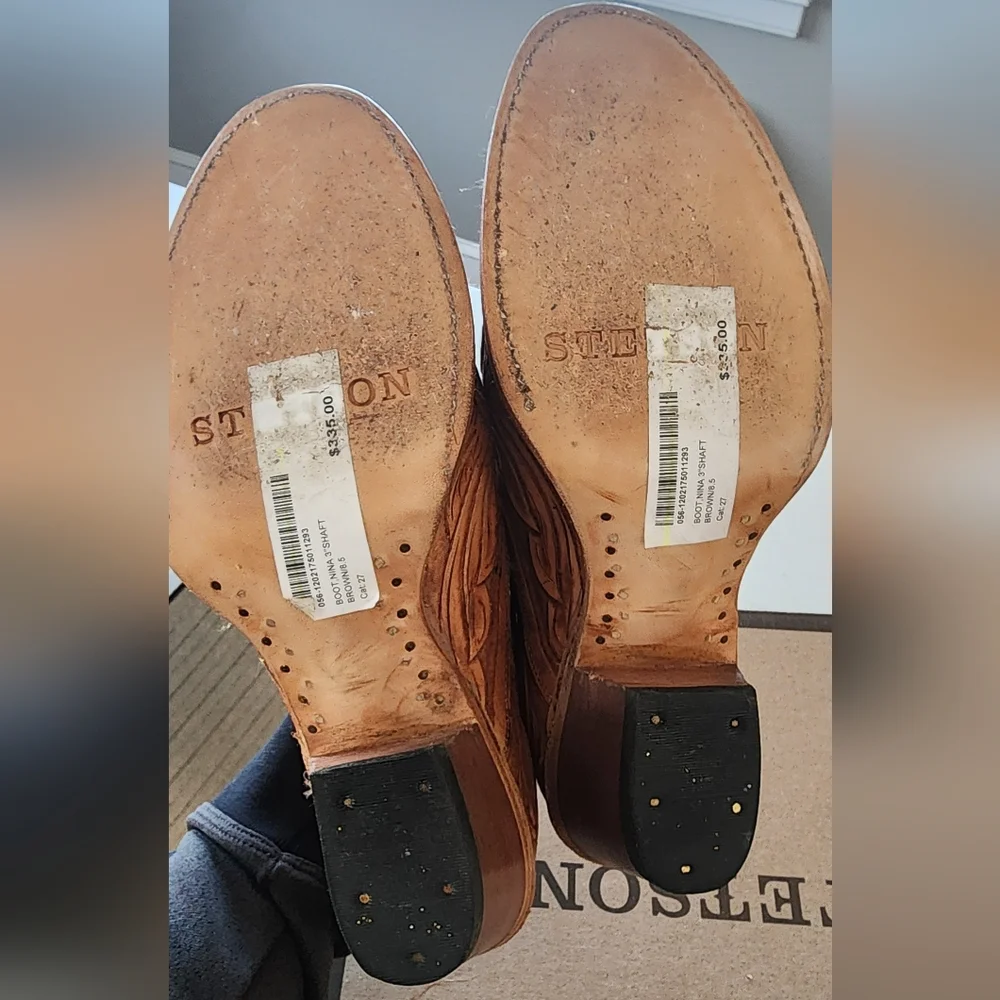 Stetson Nina Brown Leather Ankle Boots 8.5 - Picture 4 of 4